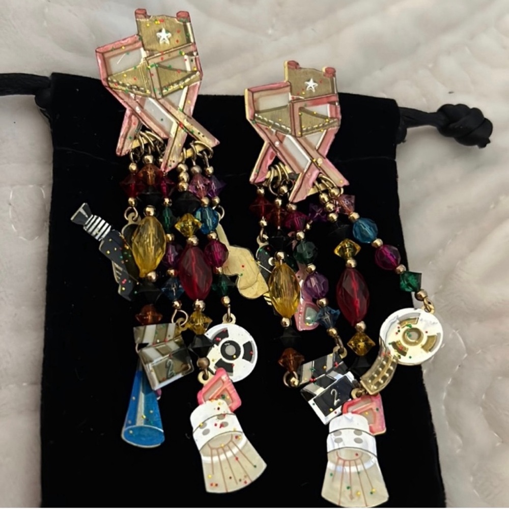 Vintage Director’s Chair Movie/ Theater Buff Earrings-Boutique